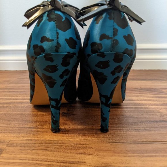 Iron Fist blue leopard heels - Picture 2 of 3